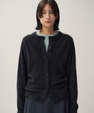 ATON ROYAL CASHMERE FUR | クルーネックカーディガン CHARCOAL GRAY