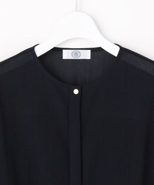 J.PRESS LADIES 【冷房対策に】シアードライトリコット クルーネック カーディガン ネイビー系