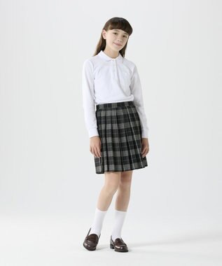 BEAMS SCHOOL ベーシック長袖ポロシャツ ホワイト(ガールズ)