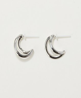 Phoebe 〈アレルギー対応〉ベーシックダブルフープセラミックピアス　シルバー シルバー