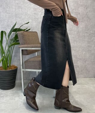 WEGO デニムミドルスカート スミクロ