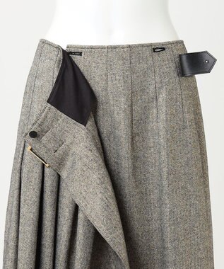 23区 【R(アール)】ウールラメ タックラップスカート モノトーン