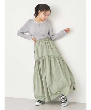 earth music&ecology アイレットジャガードタイトプルオーバー Gray Mixture