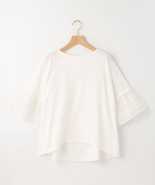 組曲 【WEB限定】レーススリーブ ニット アイボリー系