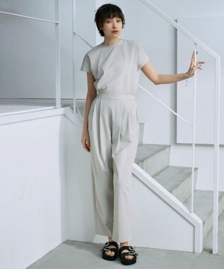 ICB L 【接触冷感・UVカット・防シワ・洗える】 アトラストリコット テーパードパンツ トープ系