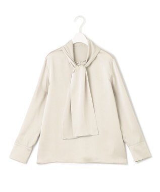 ICB 【洗える】 ヴィンテージストレッチサテン ブラウス トープ系