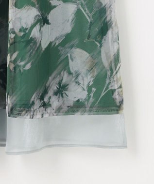 ANY SIS 【WEB・一部店舗限定】ハッチングフラワープリント スカート グリーン系