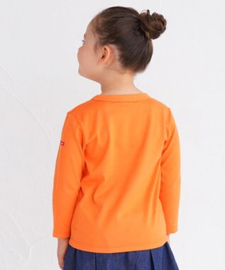 MIKI HOUSE HOT BISCUITS 【80-120cm】 カラフルロゴ 長袖Tシャツ オレンジ