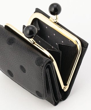 UNBILLION perche アクリル玉三つ折りミニサイフ ブラックドット