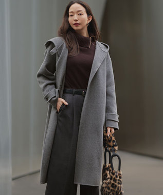 【滝沢眞規子さん着用/VERY掲載】MANTECOPureリバー フード ロングコート