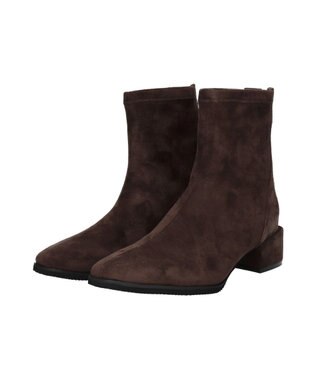 Bridget Birkin 【PARADIS COULEUR】スクエアトウバックジップストレッチブーツ ダークブラウンスウェード