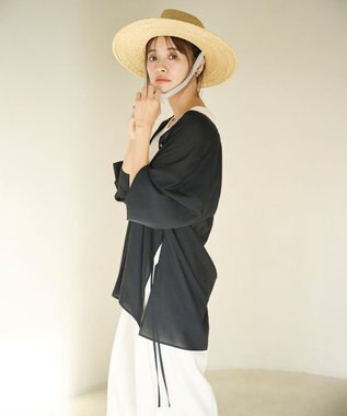 #Newans ルーズシルエットシアーシャツ ブラック