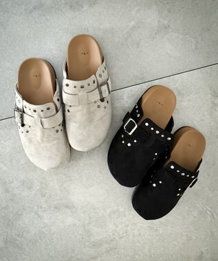 WEGO スタッズデザインサボ ブラック