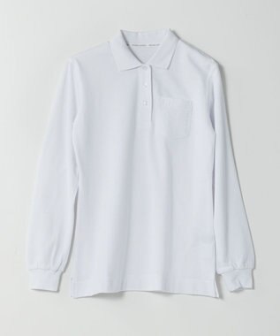 BEAMS SCHOOL ベーシック長袖ポロシャツ ホワイト(ガールズ)
