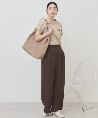 AMERICAN HOLIC 【イージーケア】ドレープパンツ Brown