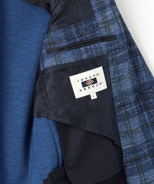 JOSEPH ABBOUD 【イタリア素材/軽量/ストレッチ】サマーツィード ジャージー プリント ジャケット ネイビー系4