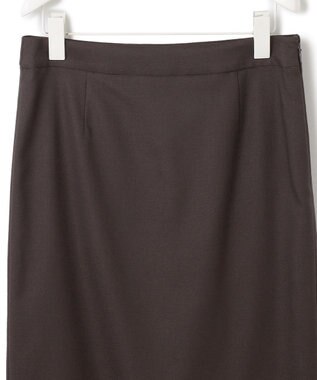 ICB L 【洗える】プロヴィスウールツイル  タイトスカート チャコール系