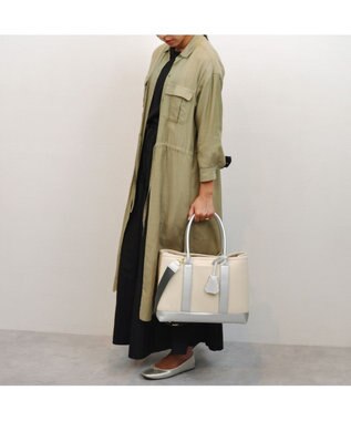 UNBILLION cachecache ショルダー付きパーテーションキャンバストートL シルバー