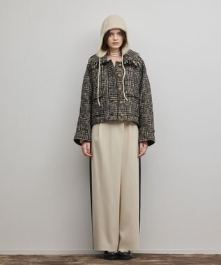 GRACE CONTINENTAL パディングツイードジャケット ベージュ