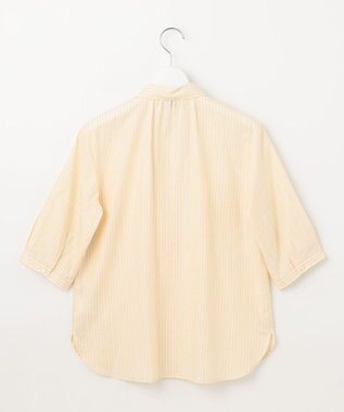 J.PRESS LADIES 【洗える】BEZ空羽ストライプ 前開き シャツカラー ブラウス イエロー系1