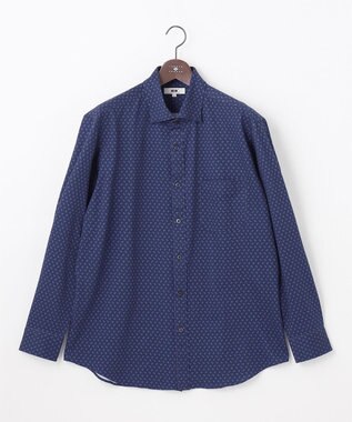 JOSEPH ABBOUD 【キングサイズ・綿100％・ストレッチ】コ ンフォートジャージープリントシャツ ネイビー系5