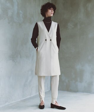 UNFILO 【ストレッチ/洗える】BEAUTY MOVE ダブルボタンジレ アイボリー