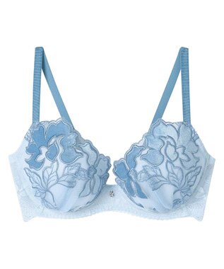 une nana cool 【ベロアのレースが特別感を演出】クリスマスモチーフブラ グレイッシュブルー