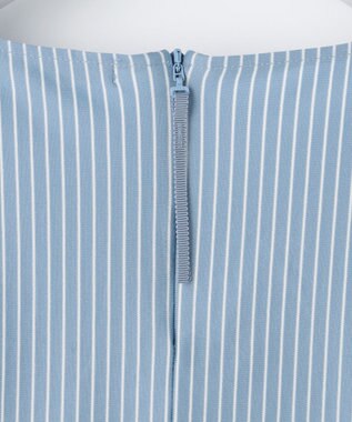 自由区 S ストライプコットンタイプライター サックス×オフ