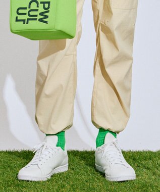 PW CIRCULUS 【撥水加工/ ストレッチ】【MEN】ベルト付 ワイドカーゴパンツ ゴルフ アイボリー系