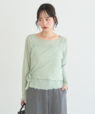 earth music&ecology 【SET2点】ツイストキャミレイヤードカットソー Mint
