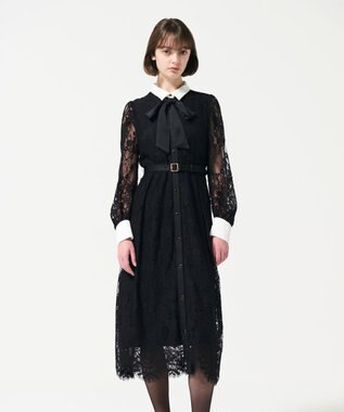 GRACE CONTINENTAL コードレースシャツドレス ブラック