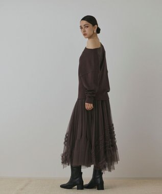GRACE CONTINENTAL イレギュラ－チュ－ルスカート ブラウン