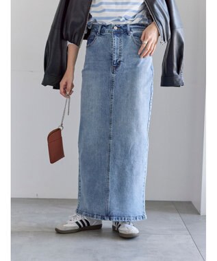 Te chichi デニムトラペーズスカート サックスブルー