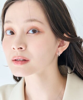 Phoebe 〈アレルギー対応〉ブリリアントダブルフープセラミックピアス　シルバー シルバー