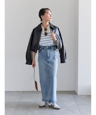 Te chichi デニムトラペーズスカート サックスブルー