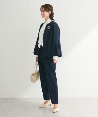 Green Parks ef-de タック袖ラグランジャケット Dark Navy