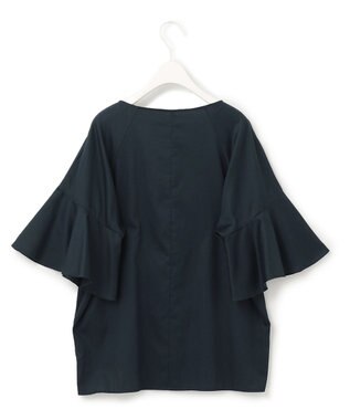 ICB 【洗える】コットンサテン　フレアスリーブブラウス パイングリーン系