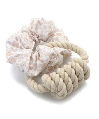 PET PARADISE ペットパラダイス 引っ張り シュシュ トイ  《 花柄 / ドット柄 》 花柄