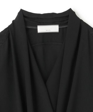 BEIGE， OLIVE / カシュクールロングスリーブブラウス Black