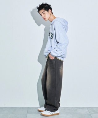 WEGO ワッペンロゴジップパーカー アッシュグレー