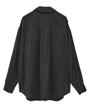 Green Parks ・ＳＵＧＡＲ　ＳＰＯＯＮ　サテンオーバーシャツ Black