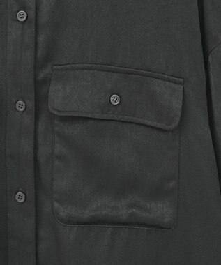 Green Parks ・ＳＵＧＡＲ　ＳＰＯＯＮ　サテンオーバーシャツ Black