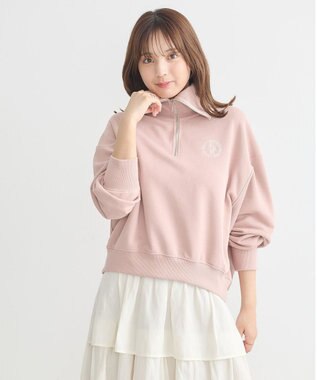 earth music&ecology ハーフＺＩＰプルオーバー Pink