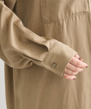 Green Parks ・ＳＵＧＡＲ　ＳＰＯＯＮ　サテンオーバーシャツ Beige
