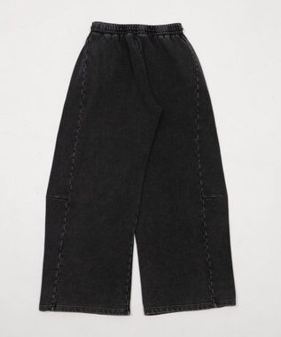 WEGO 【ウエストゴム/SMサイズ展開】裏起毛カーブデザインスウェットパンツ スミクロ