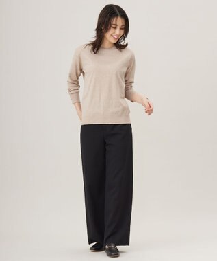 J.PRESS LADIES 【洗える】ツムギート flannel ワイド パンツ ブラック系