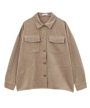 CRAFT STANDARD BOUTIQUE ベロアシャツジャケット Beige