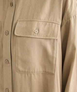 Green Parks ・ＳＵＧＡＲ　ＳＰＯＯＮ　サテンオーバーシャツ Beige