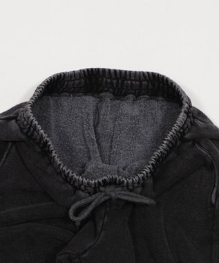 WEGO 【ウエストゴム/SMサイズ展開】裏起毛カーブデザインスウェットパンツ スミクロ