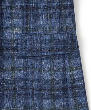 JOSEPH ABBOUD 【イタリア素材/軽量/ストレッチ】サマーツィード ジャージー プリント ジャケット ネイビー系4